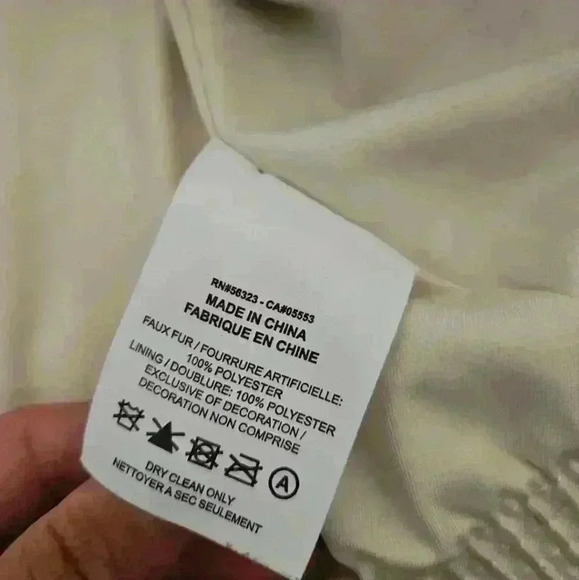 Nike Essentials Women's Off White Faux Fur Plush Large Logo Full Zip Jacket S - Picture 11 of 15